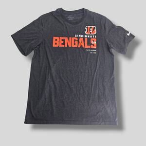 Nike NFL Men's Cincinnati Bengals Grey Tri-Blend Short Sleeve Sz LARGE Tee